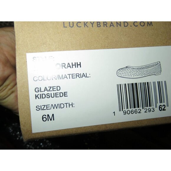 Lucky Brand 2 Pairs Enorahh Kid Suede Leather Laser Cut Ballet Flats in Tan size - Picture 10 of 13